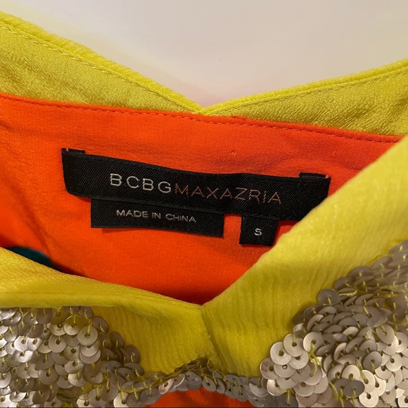 BCBG metallic sequin bright color block top - Picture 5 of 9